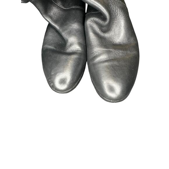 J.Crew Black Casual Basic Leather Almond Toe Knee High Boots Size 10 1/2 - Picture 5 of 10